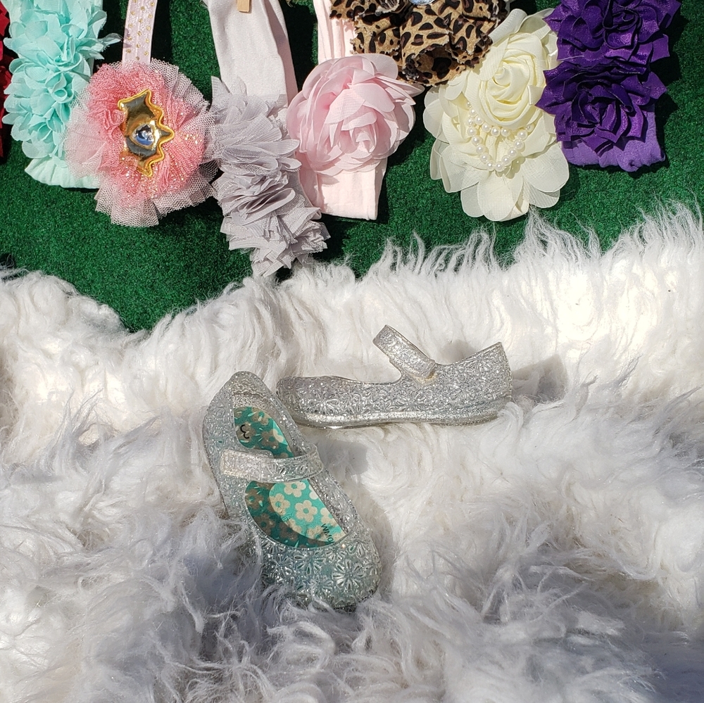 Cute clear glittery infant jelly shoes